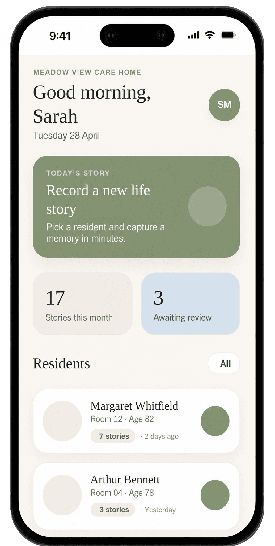 Chronelle dashboard