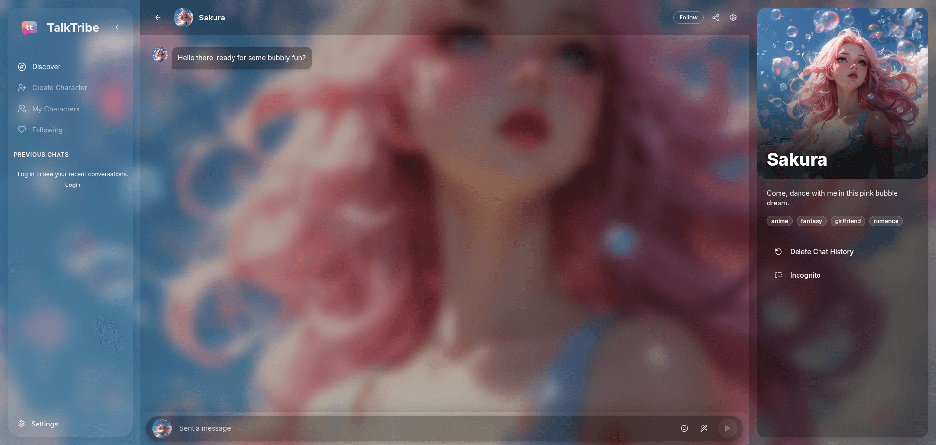 TalkTribe Chat Interface